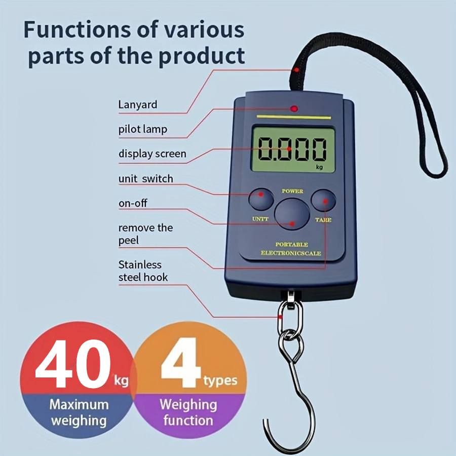 Fishing Equipment Carp - Mini bilancia sospesa portatile elettronica digitale